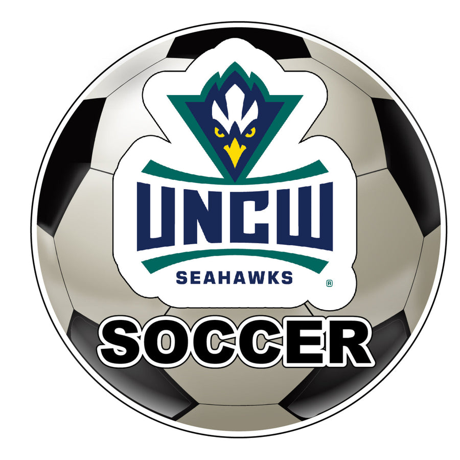 North Carolina Wilmington Seahawks 4-Inch Round Soccer Ball NCAA Soccer Passion Vinyl Sticker Image 1