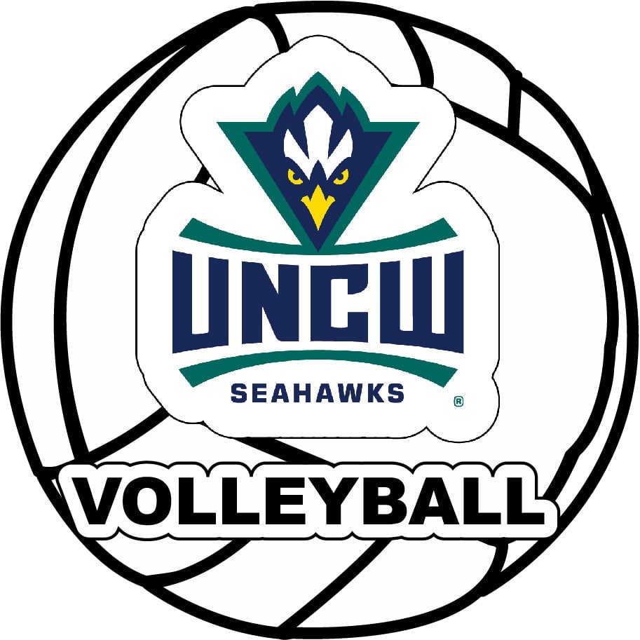 North Carolina Wilmington Seahawks 4-Inch Round Volleyball NCAA Vinyl Decal Sticker for Fans, Students, and Alumni Image 1