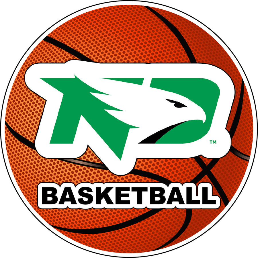 North Dakota Fighting Hawks 4-Inch Round Basketball NCAA Hoops Pride Vinyl Decal Sticker Image 1