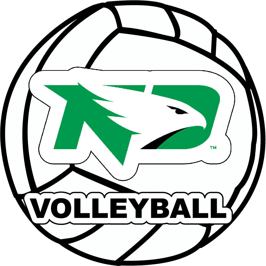 North Dakota Fighting Hawks 4-Inch Round Volleyball NCAA Vinyl Decal Sticker for Fans, Students, and Alumni Image 1