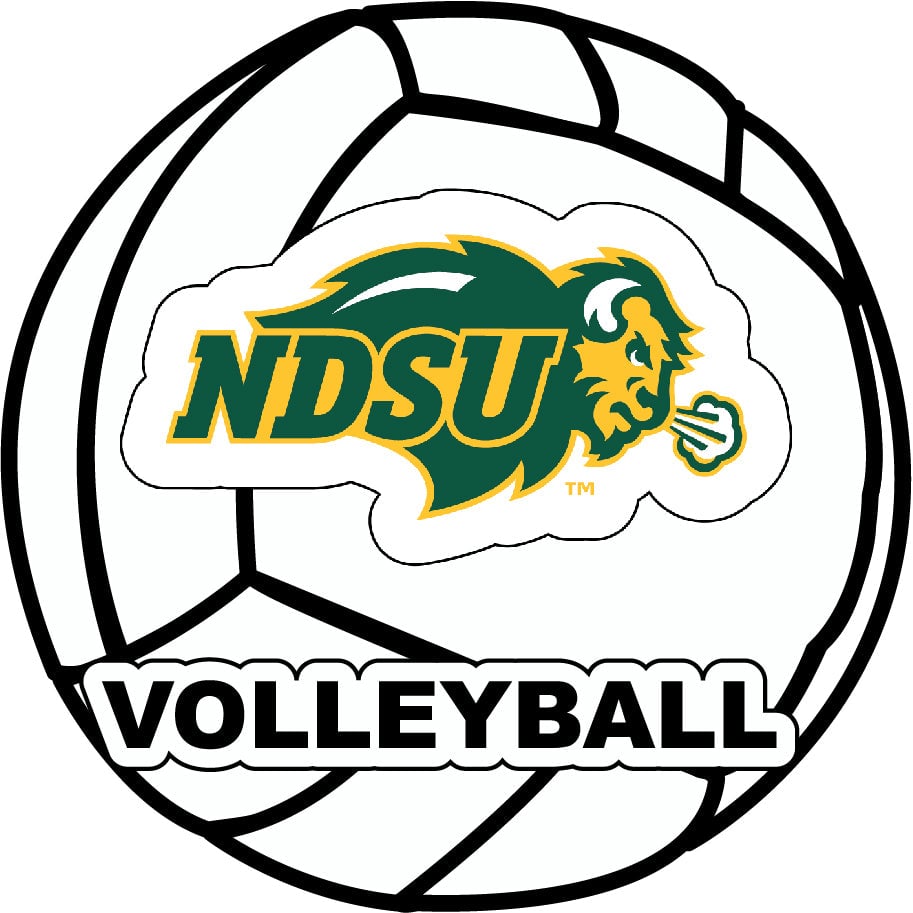 North Dakota State Bison 4-Inch Round Volleyball NCAA Vinyl Decal Sticker for Fans, Students, and Alumni Image 1