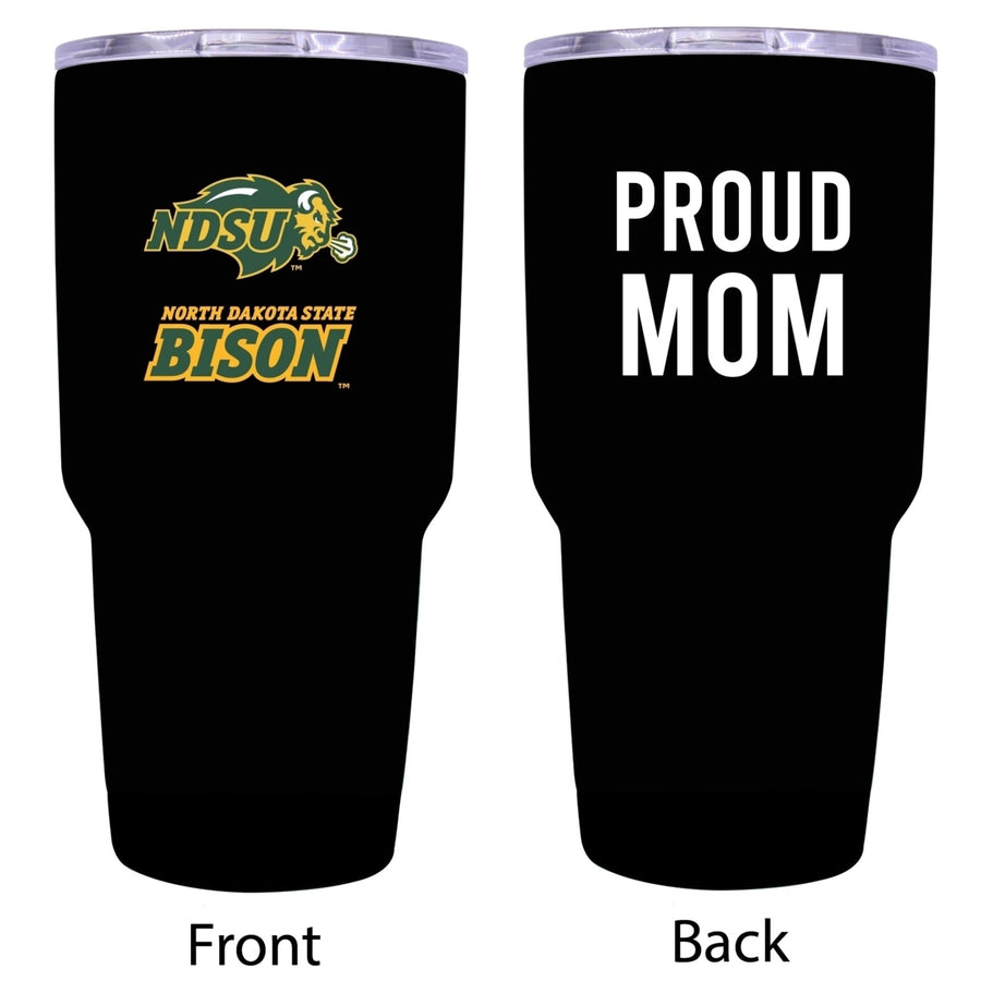 R and R Imports North Dakota State Bison Proud Mom 24 oz Insulated Stainless Steel Tumblers Black. Image 1