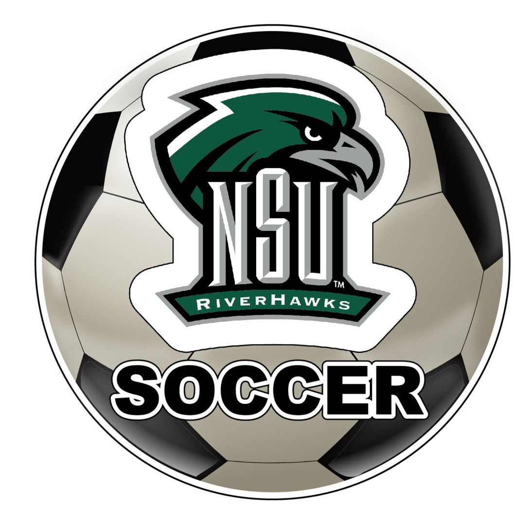 Northeastern State University Riverhawks 4-Inch Round Soccer Ball NCAA Soccer Passion Vinyl Sticker Image 1