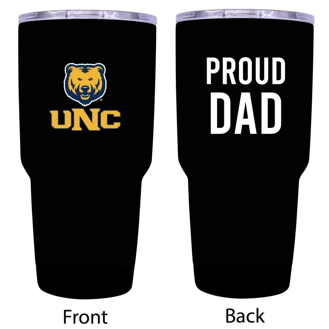 R and R Imports Northern Colorado Bears Proud Dad 24 oz Insulated Stainless Steel Tumblers Black. Image 1