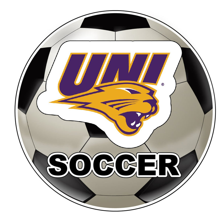 Northern Iowa Panthers 4-Inch Round Soccer Ball NCAA Soccer Passion Vinyl Sticker Image 1