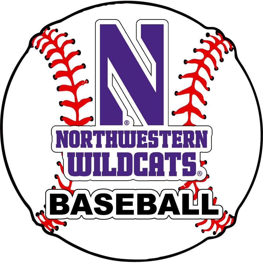 Northwestern University Wildcats 4-Inch Round Baseball NCAA Passion Vinyl Decal Sticker Image 1