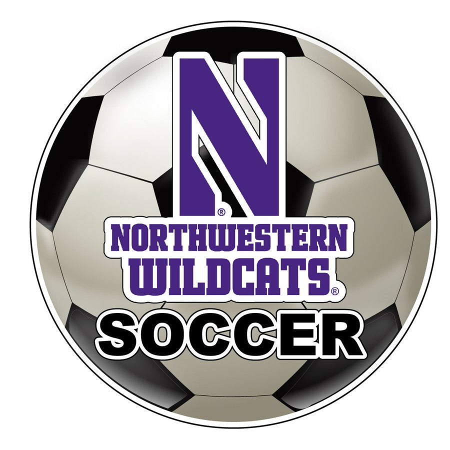 Northwestern University Wildcats 4-Inch Round Soccer Ball NCAA Soccer Passion Vinyl Sticker Image 1