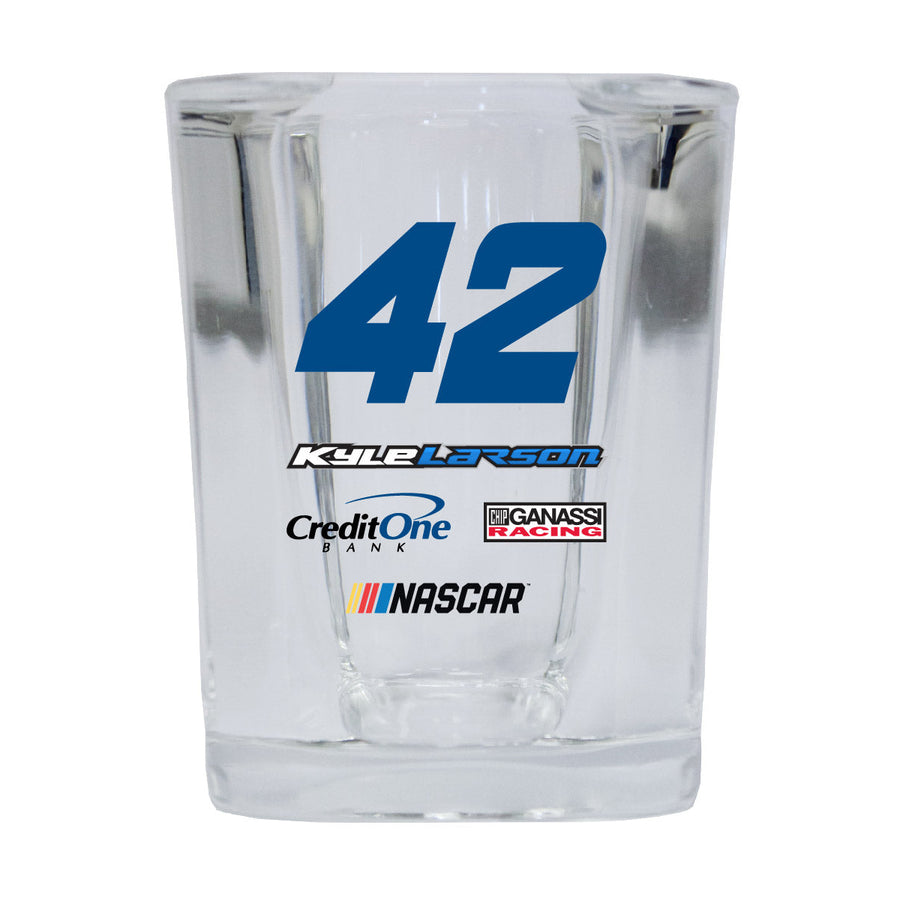 R and R Imports Officially Licensed NASCAR Kyle Larson 42 Shot Glass Square for 2020 Image 1