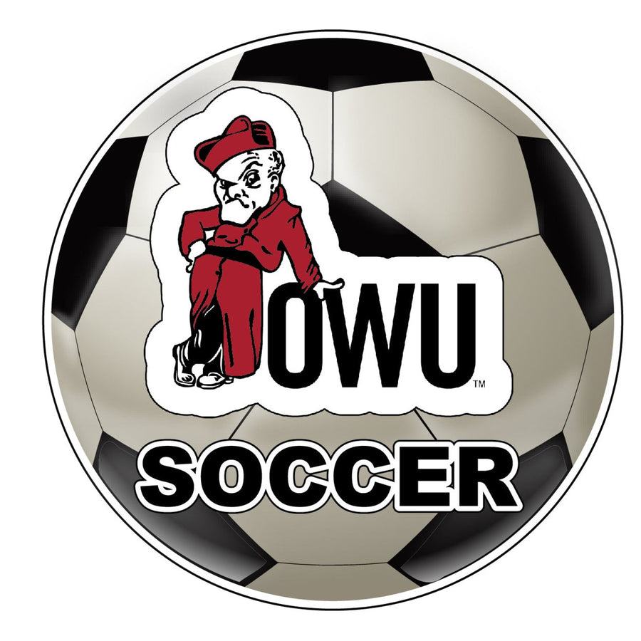 Ohio Wesleyan University 4-Inch Round Soccer Ball NCAA Soccer Passion Vinyl Sticker Image 1