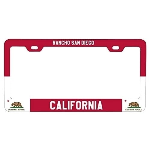 R and R Imports Rancho San Diego California Metal License Plate Frame Image 1