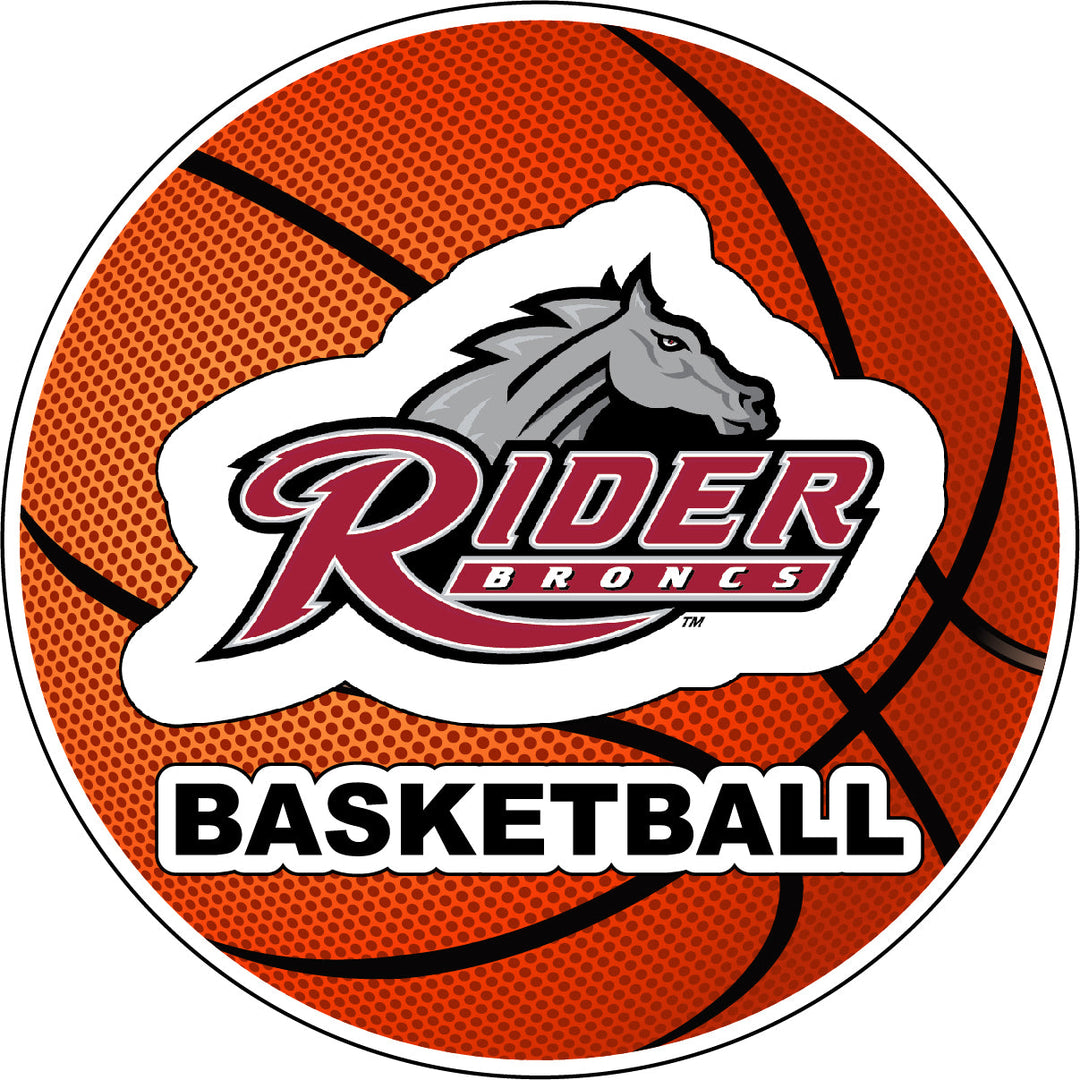 Rider University Broncs 4-Inch Round Basketball NCAA Hoops Pride Vinyl Decal Sticker Image 1