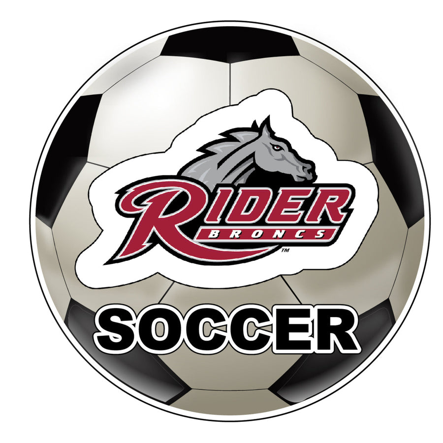 Rider University Broncs 4-Inch Round Soccer Ball NCAA Soccer Passion Vinyl Sticker Image 1