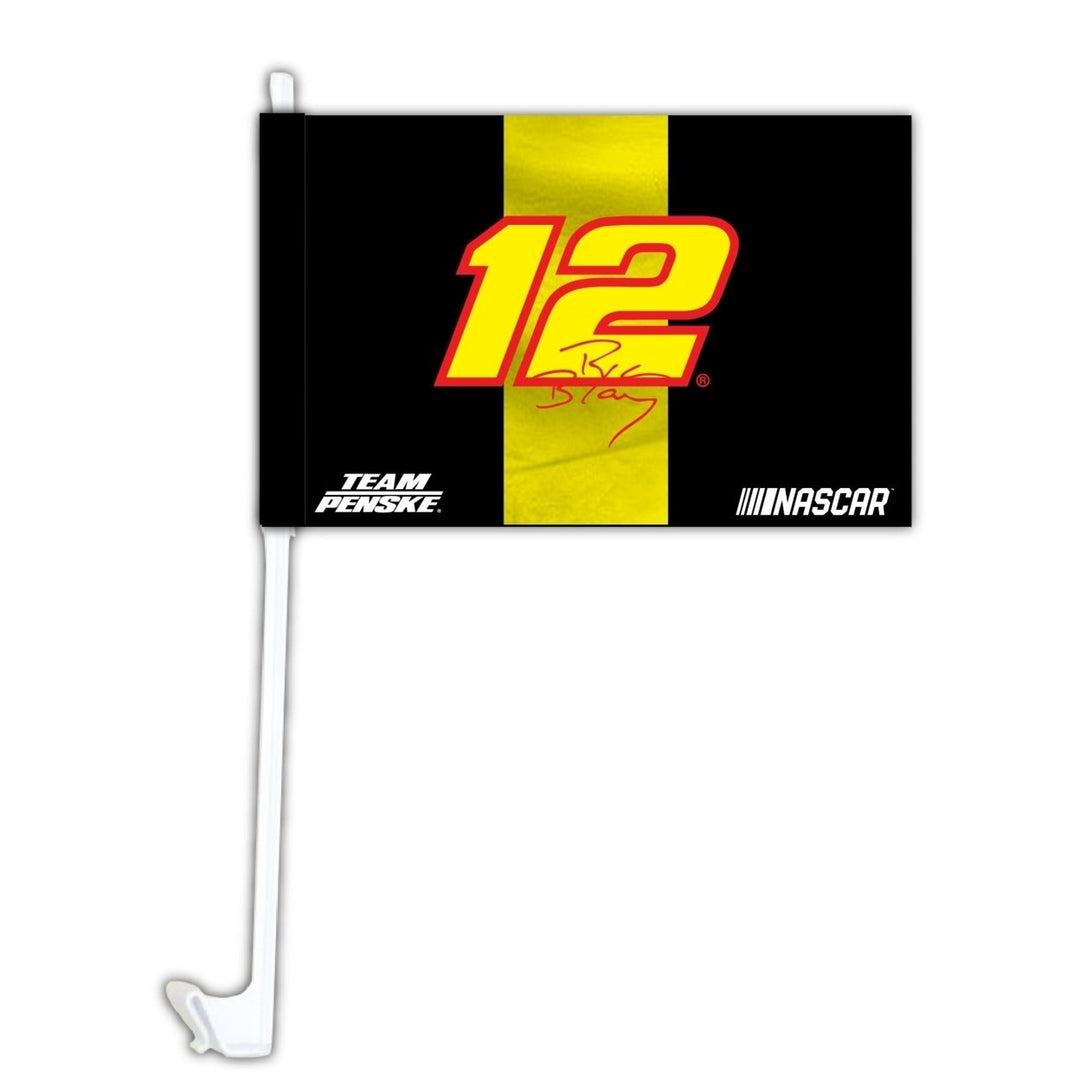 R and R Imports Ryan Blaney 12 Nascar Car Flag Set of 2 Image 1