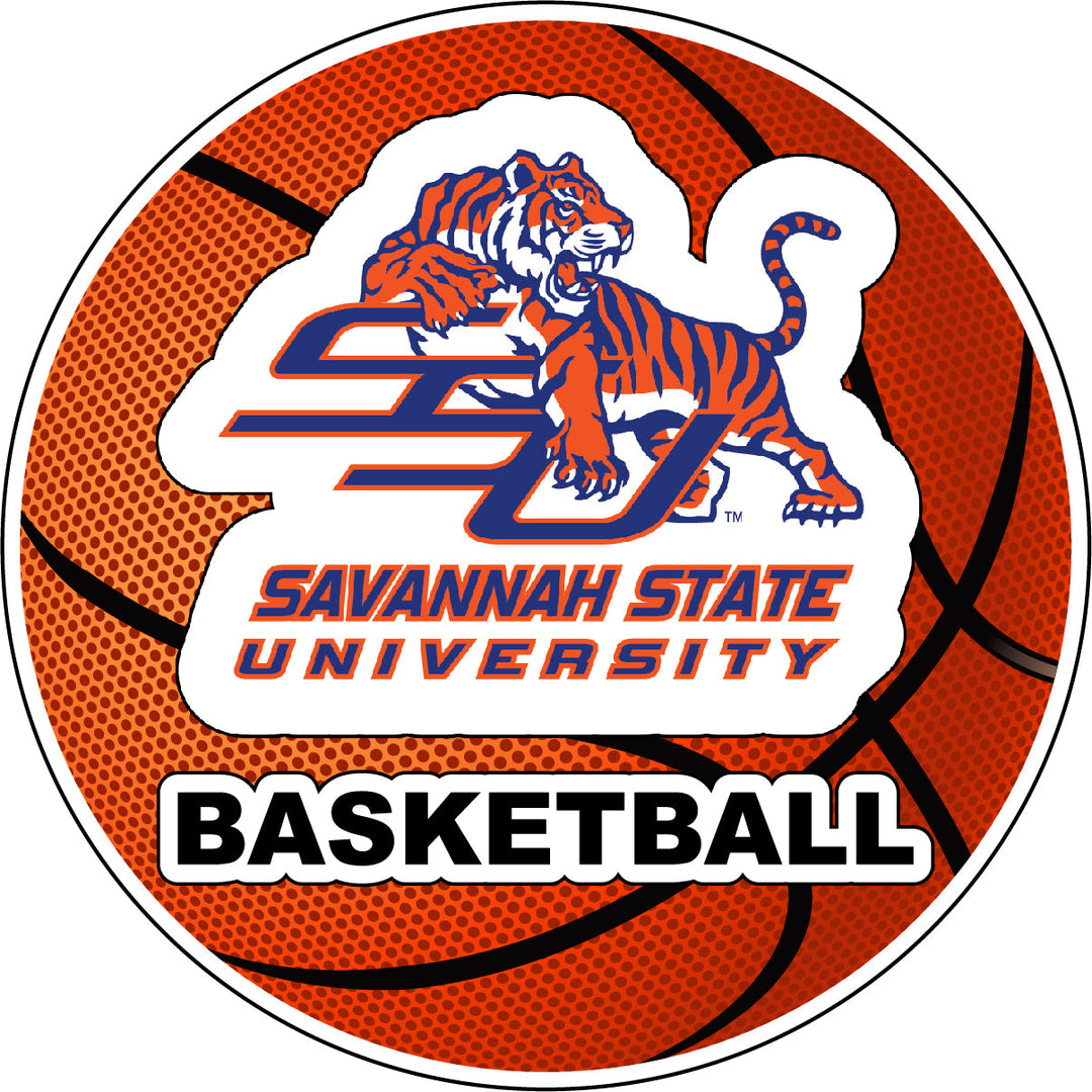 Savannah State University 4-Inch Round Basketball NCAA Hoops Pride Vinyl Decal Sticker Image 1