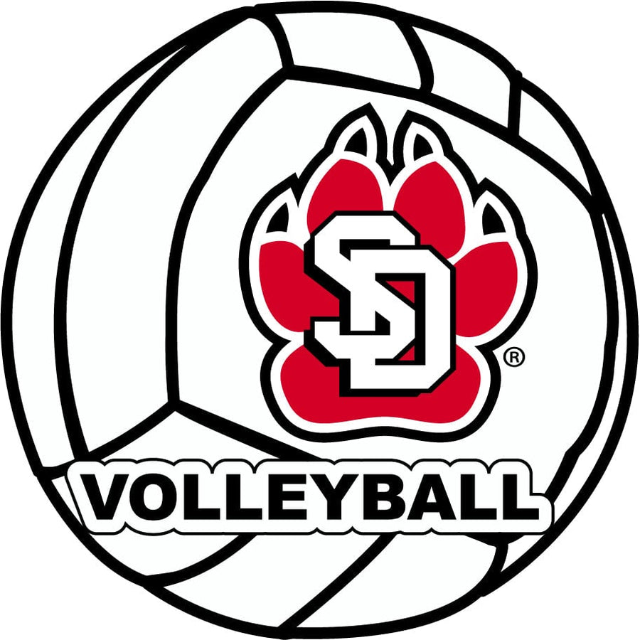 South Dakota Coyotes 4-Inch Round Volleyball NCAA Vinyl Decal Sticker for Fans, Students, and Alumni Image 1