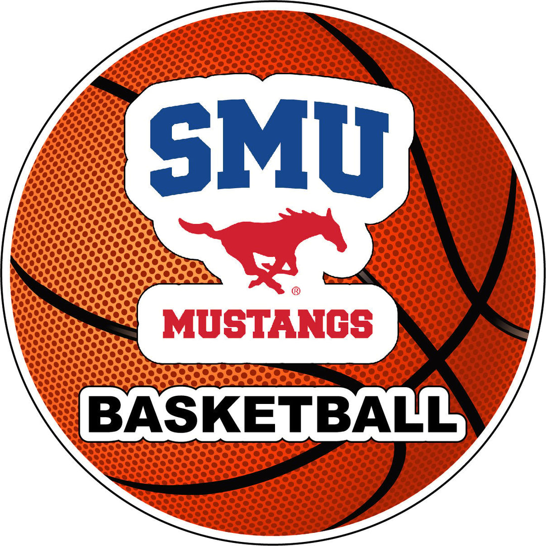 Southern Methodist University 4-Inch Round Basketball NCAA Hoops Pride Vinyl Decal Sticker Image 1