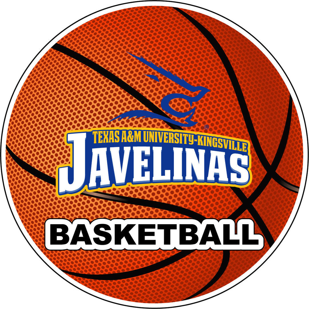 Texas AandM Kingsville Javelinas 4-Inch Round Basketball NCAA Hoops Pride Vinyl Decal Sticker Image 1