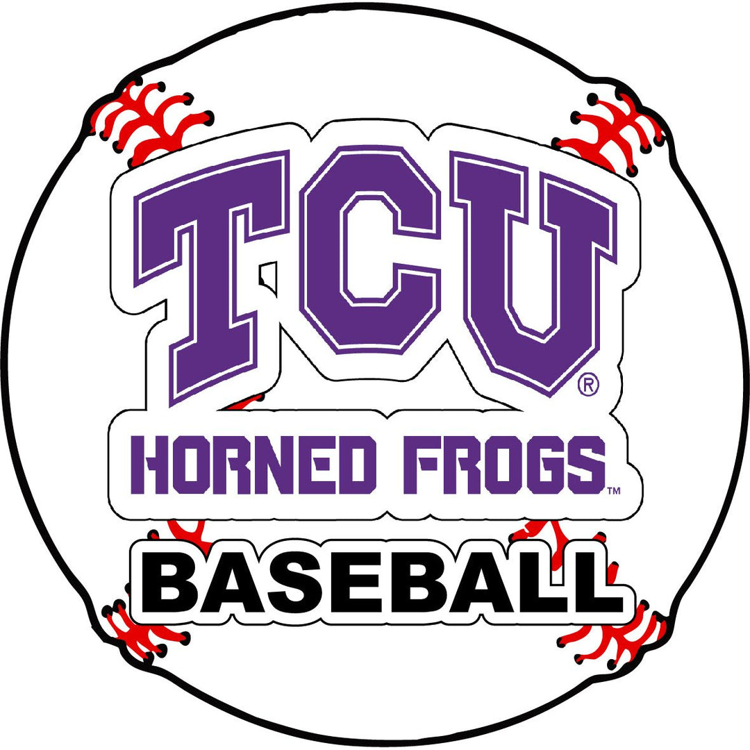 Texas Christian University 4-Inch Round Baseball NCAA Passion Vinyl Decal Sticker Image 1