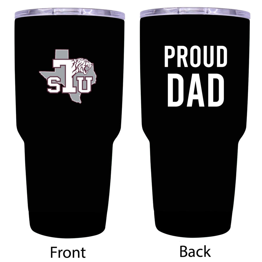 R and R Imports Texas Southern University Proud Dad 24 oz Insulated Stainless Steel Tumblers Black. Image 1