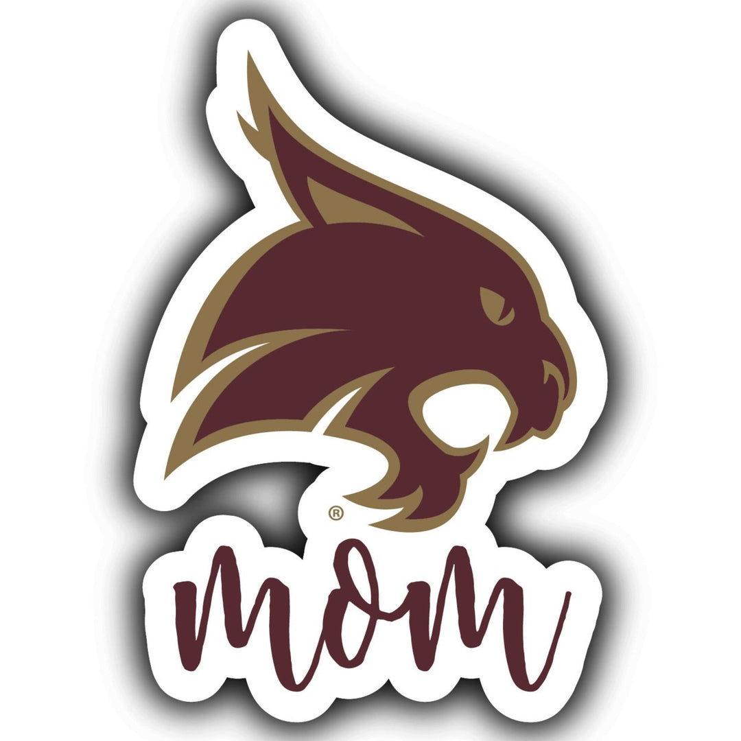 Texas State Bobcats 4-Inch Proud Mom NCAA - Durable School Spirit Vinyl Decal Perfect Image 1