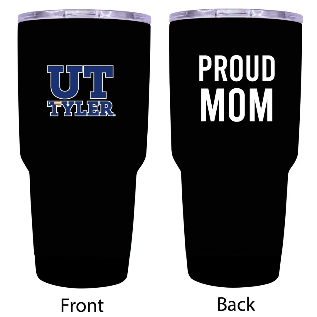 R and R Imports The University of Texas at Tyler Proud Mom 24 oz Insulated Stainless Steel Tumblers Black. Image 1