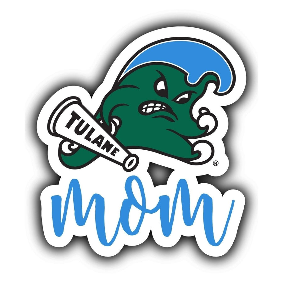 Tulane University Green Wave 4-Inch Proud Mom NCAA - Durable School Spirit Vinyl Decal Perfect Image 1