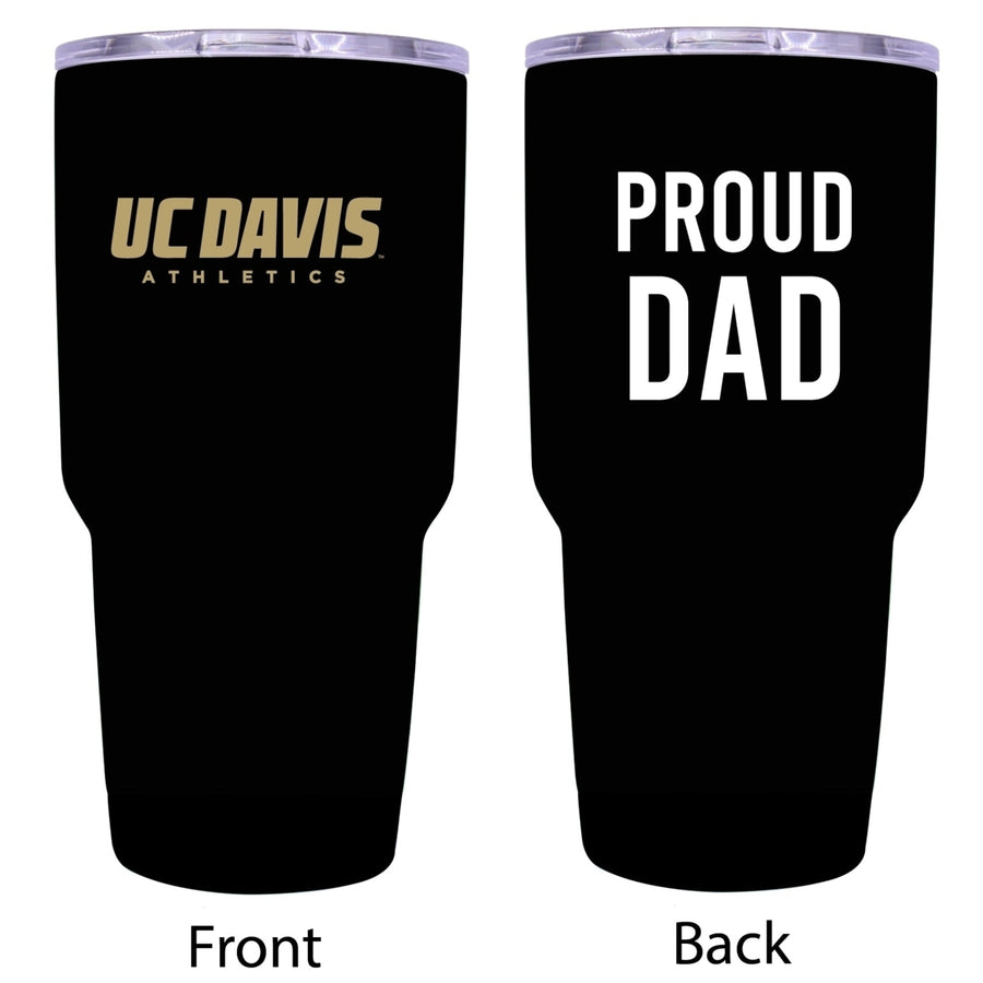 R and R Imports UC Davis Aggies Proud Dad 24 oz Insulated Stainless Steel Tumblers Black. Image 1