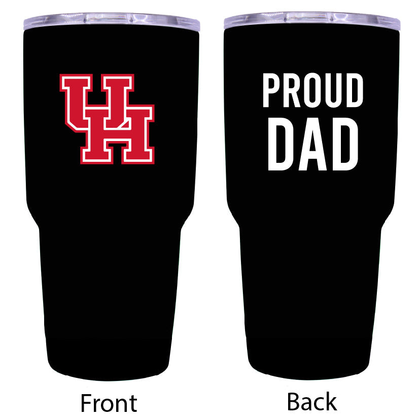 R and R Imports University of Houston Proud Dad 24 oz Insulated Stainless Steel Tumblers Black. Image 1