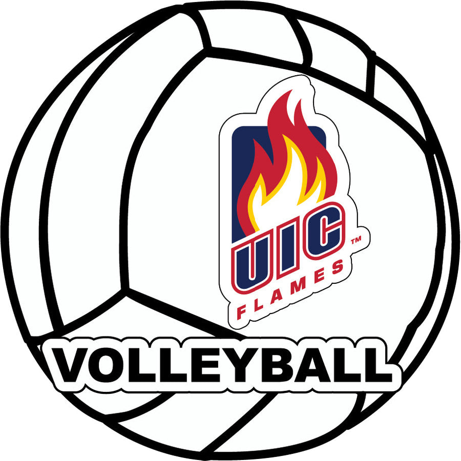 University of Illinois at Chicago 4-Inch Round Volleyball NCAA Vinyl Decal Sticker for Fans, Students, and Alumni Image 1