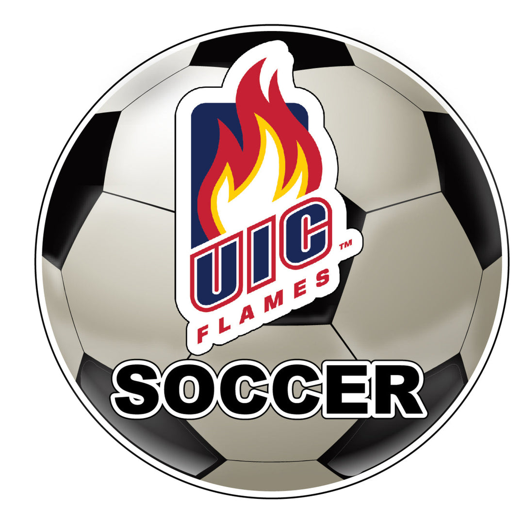 University of Illinois at Chicago 4-Inch Round Soccer Ball NCAA Soccer Passion Vinyl Sticker Image 1