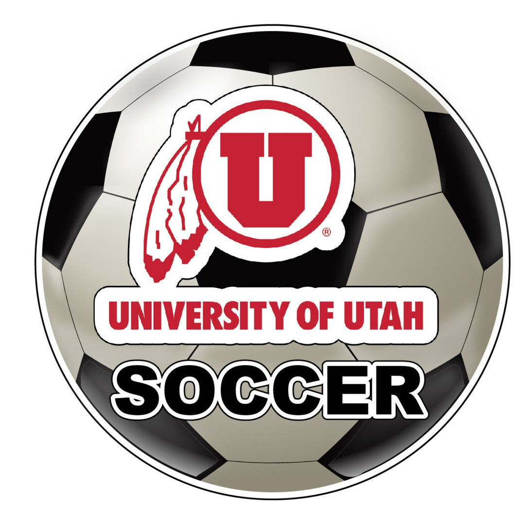 Utah Utes 4-Inch Round Soccer Ball NCAA Soccer Passion Vinyl Sticker Image 1