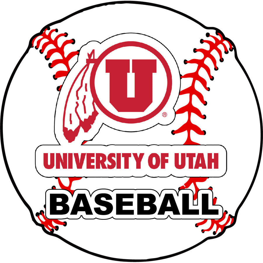 Utah Utes 4-Inch Round Baseball NCAA Passion Vinyl Decal Sticker Image 1