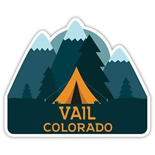 R and R Imports Vail Colorado Souvenir 4-Inch Fridge Magnet Camping Tent Design, Multi Image 1