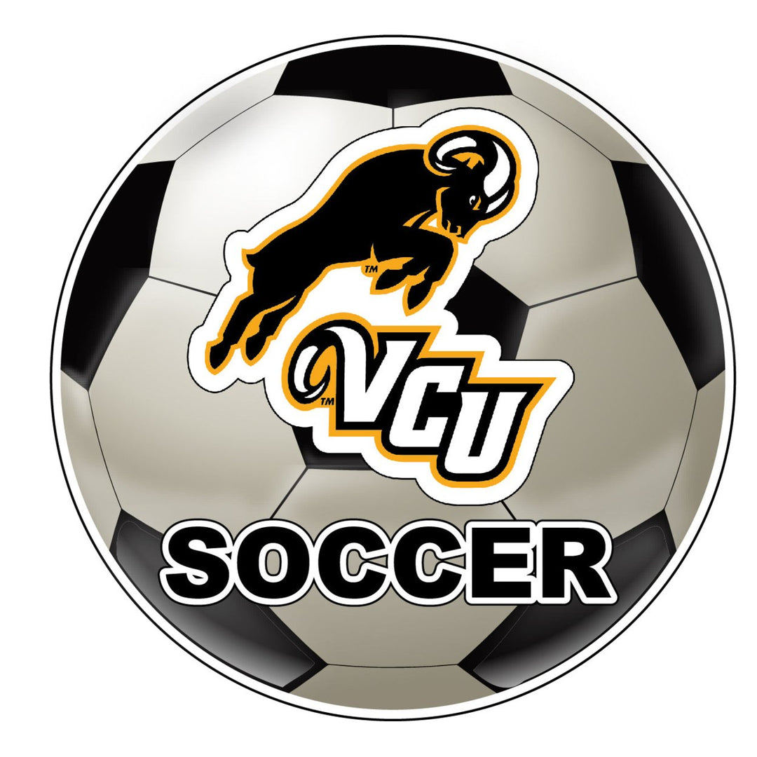 Virginia Commonwealth 4-Inch Round Soccer Ball NCAA Soccer Passion Vinyl Sticker Image 1