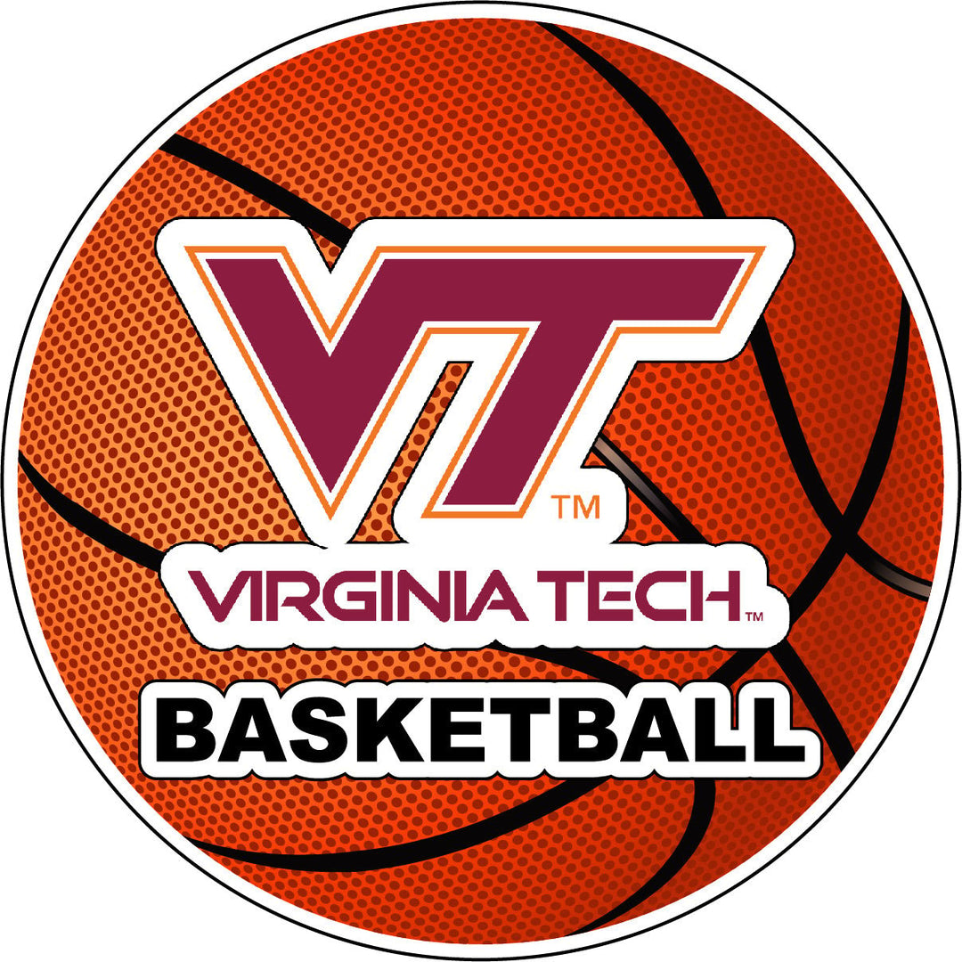 Virginia Tech Hokies 4-Inch Round Basketball NCAA Hoops Pride Vinyl Decal Sticker Image 1