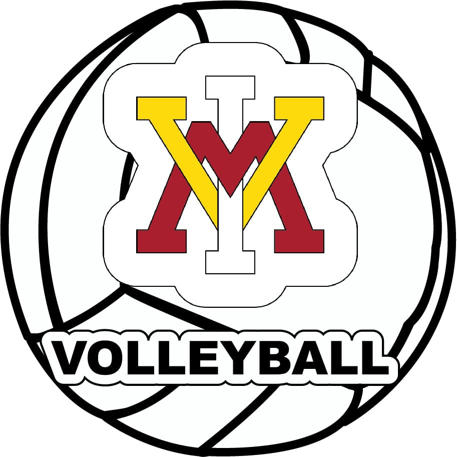 VMI Keydets 4-Inch Round Volleyball NCAA Vinyl Decal Sticker for Fans, Students, and Alumni Image 1