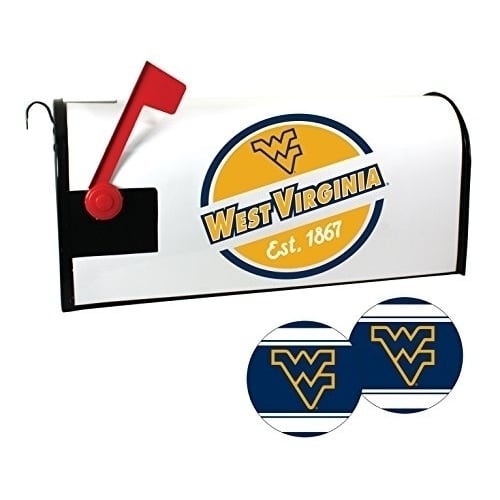 R and R Imports West Virginia Mountaineers Magnetic Mailbox Cover and Sticker Set Image 1