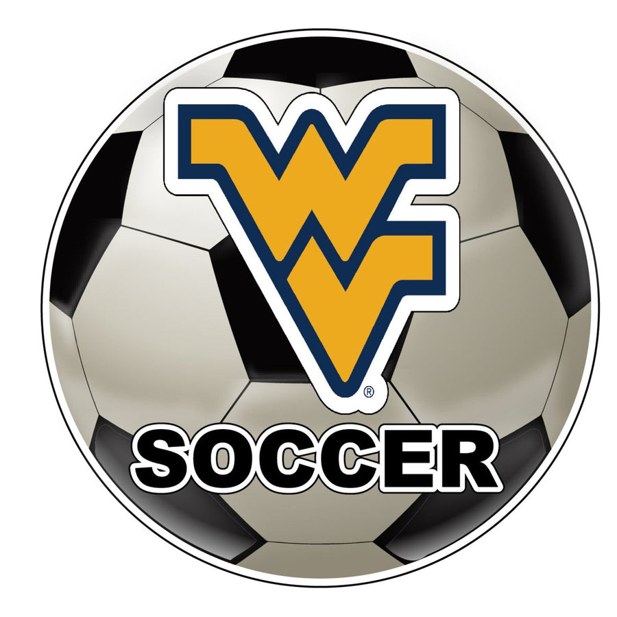 West Virginia Mountaineers 4-Inch Round Soccer Ball NCAA Soccer Passion Vinyl Sticker Image 1