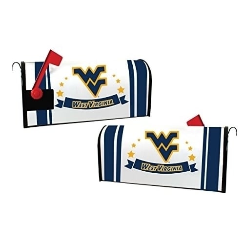 West Virginia Mountaineers NCAA Officially Licensed Mailbox Cover Logo and Stripe Design Image 1