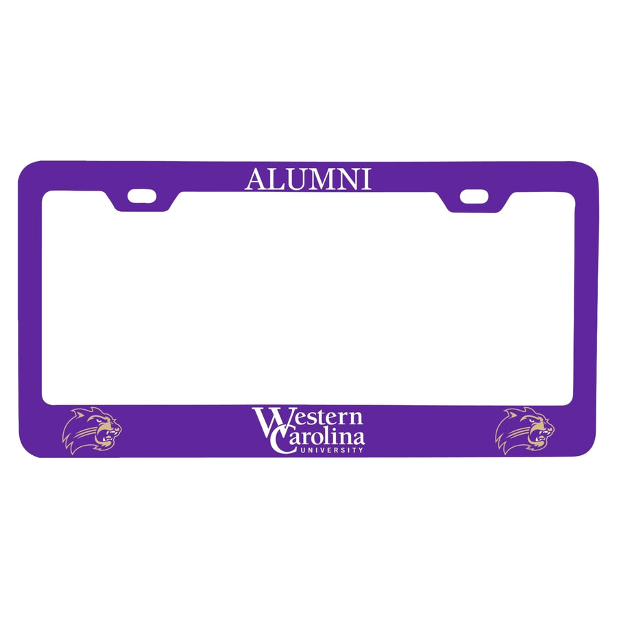 NCAA Western Carolina University Alumni License Plate Frame - Colorful Heavy Gauge Metal, Officially Licensed Image 1