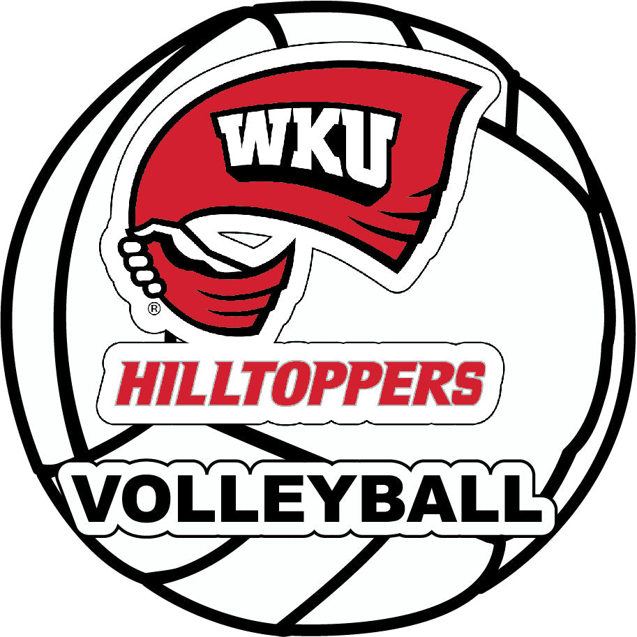 Western Kentucky Hilltoppers 4-Inch Round Volleyball NCAA Vinyl Decal Sticker for Fans, Students, and Alumni Image 1