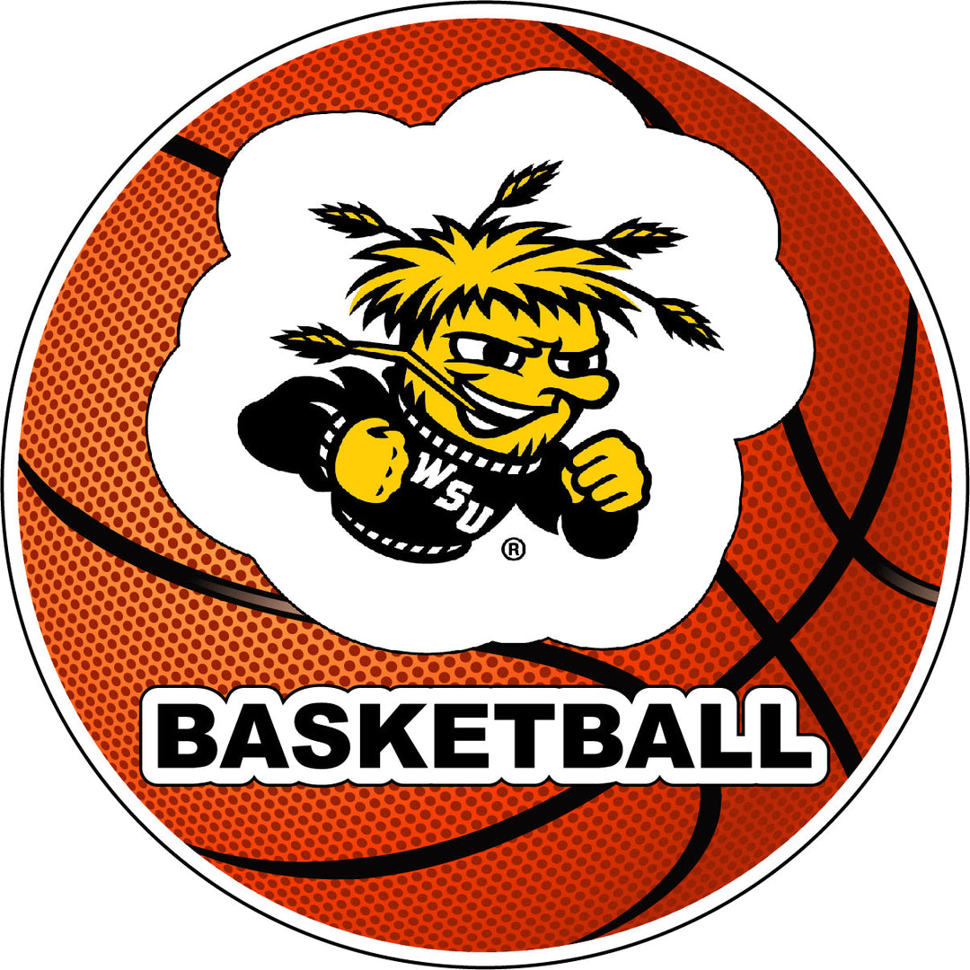 Wichita State Shockers 4-Inch Round Basketball NCAA Hoops Pride Vinyl Decal Sticker Image 1