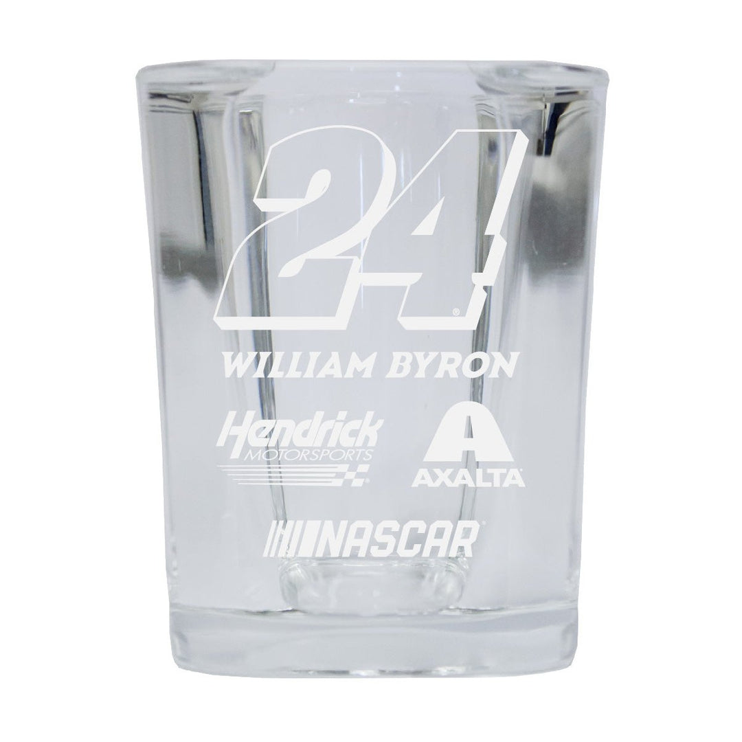 R and R Imports William Byron NASCAR 24 Etched Square Shot Glass 4-Pack Image 1