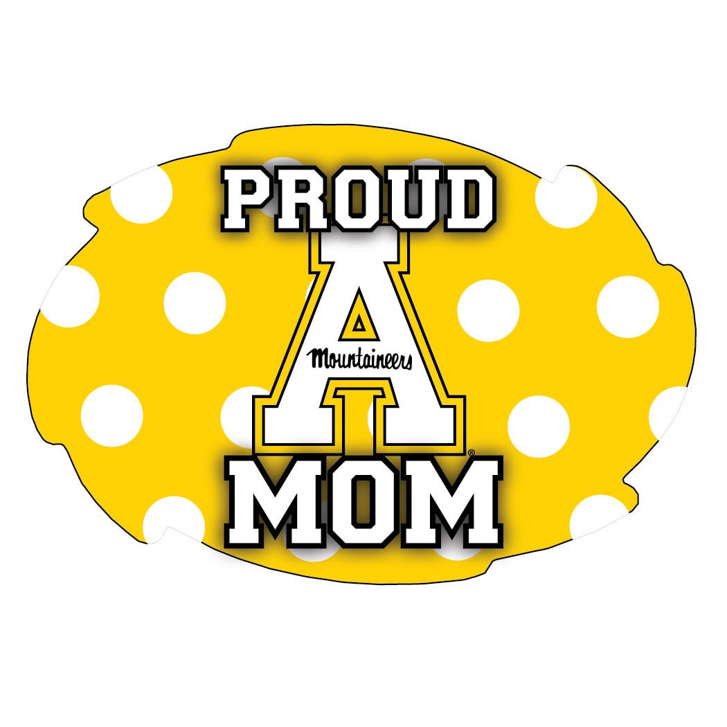 Appalachian State 5x6-Inch Swirl Shape Proud Mom NCAA - Durable School Spirit Vinyl Decal Perfect Image 1