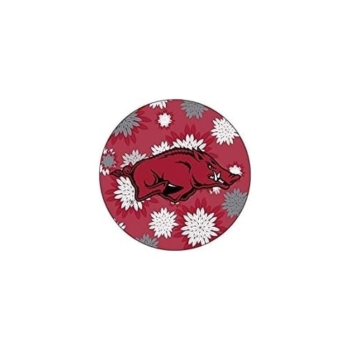 Arkansas Razorbacks Round 4-Inch NCAA Floral Love Vinyl Sticker - Blossoming School Spirit Decal Image 1