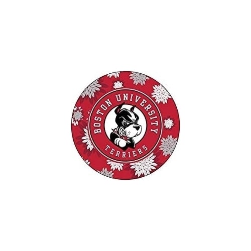 Boston Terriers Round 4-Inch NCAA Floral Love Vinyl Sticker - Blossoming School Spirit Decal Image 1