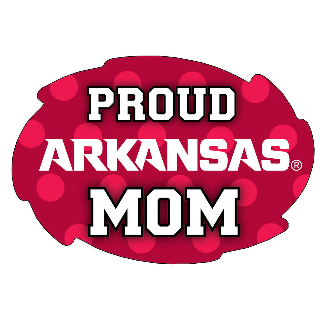 Arkansas Razorbacks 5x6-Inch Swirl Shape Proud Mom NCAA - Durable School Spirit Vinyl Decal Perfect Image 1