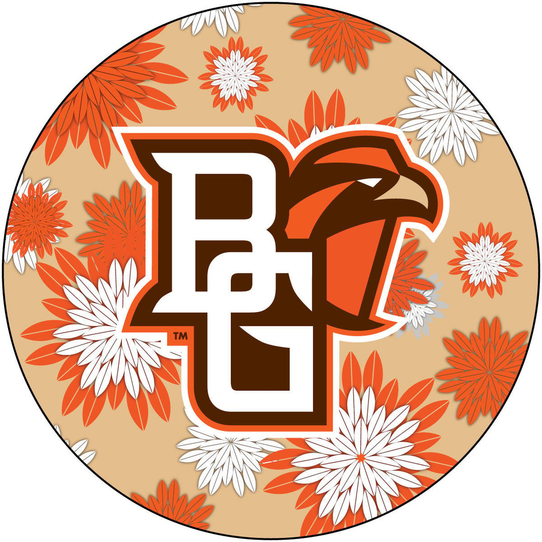 Bowling Green Falcons Round 4-Inch NCAA Floral Love Vinyl Sticker - Blossoming School Spirit Decal Image 1