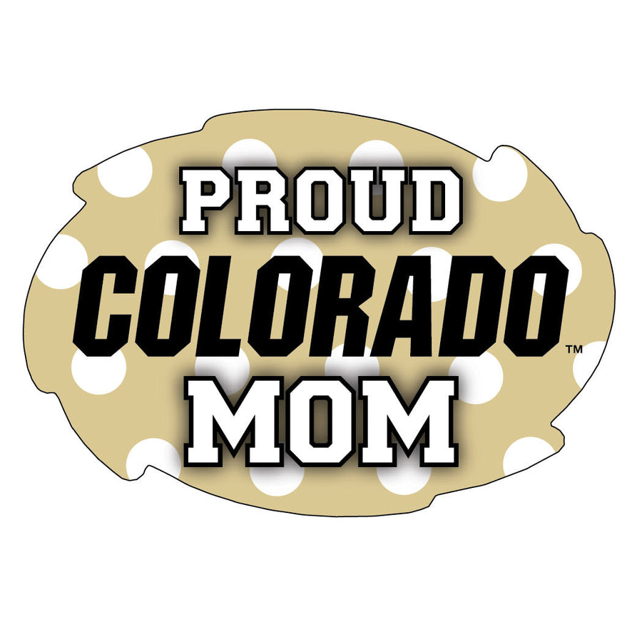 Colorado Buffaloes 5x6-Inch Swirl Shape Proud Mom NCAA - Durable School Spirit Vinyl Decal Perfect Image 1