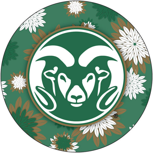 Colorado State Rams Round 4-Inch NCAA Floral Love Vinyl Sticker - Blossoming School Spirit Decal Image 1